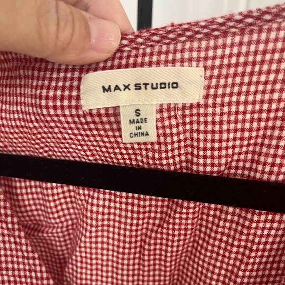 Max Studio Gingham Print Red Ruffle Dress - Small - Picture 3 of 3